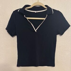 Old Navy Collared Women's Top Navy Blue